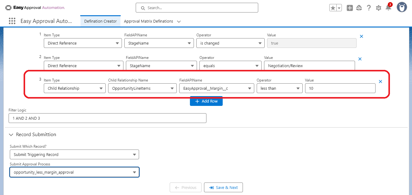 1. Configuring Child Record Conditions