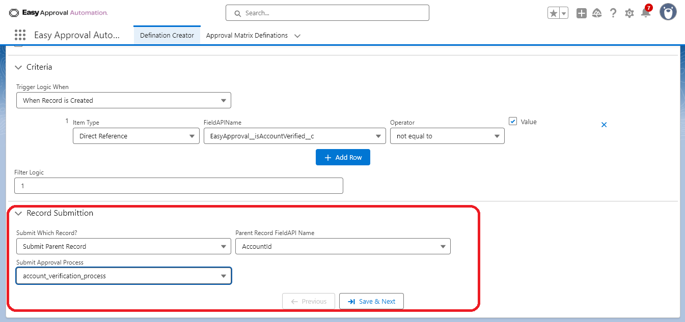 Default Rule Configuration